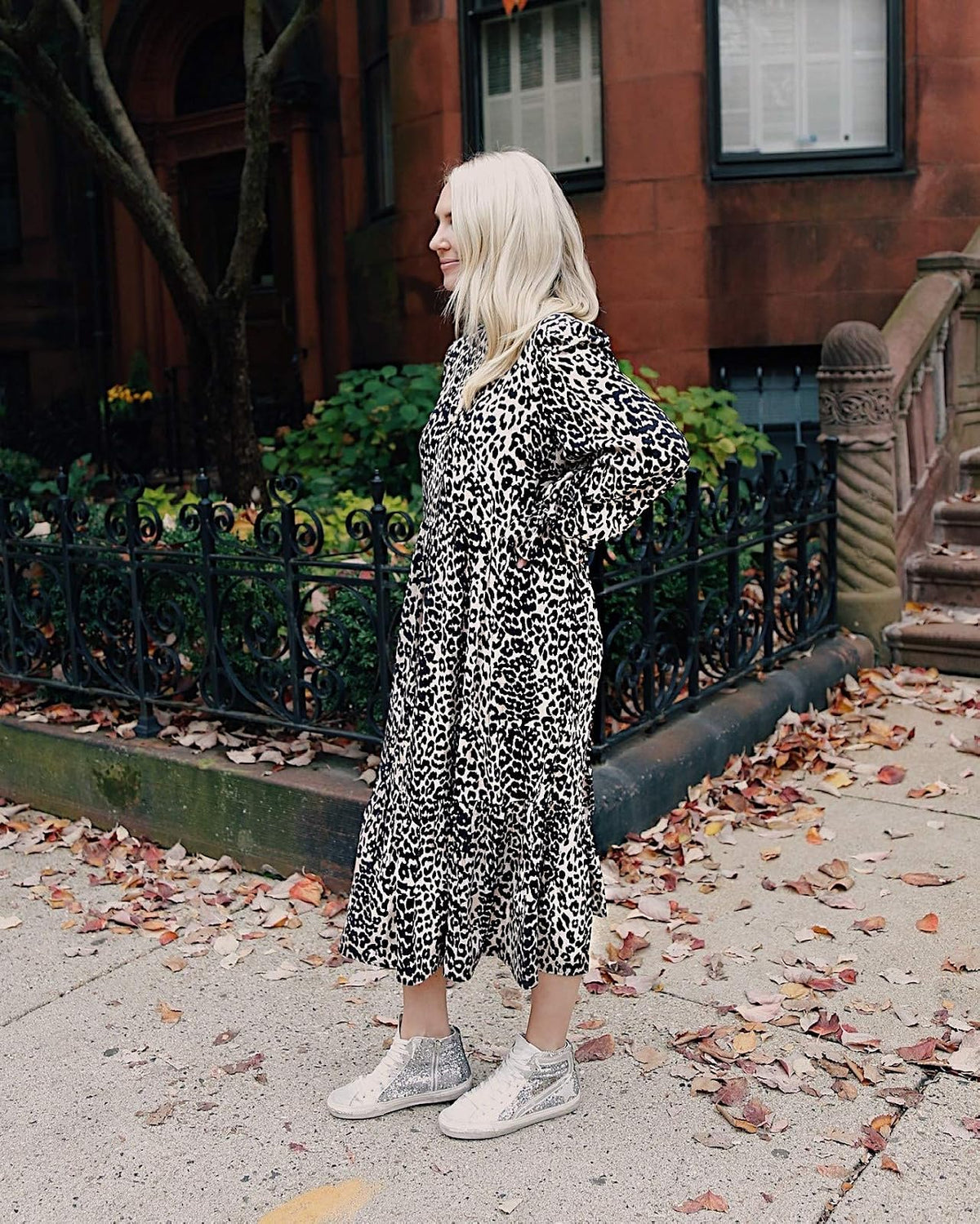 The Drop Vestido Midi Para Mujer, Estampado de Leopardo, por @somewherelately