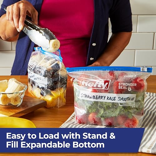 Hefty Slider - Bolsa para congelador, 74, 74 Count