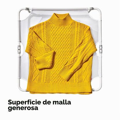 OXO 1327780 Secador para Ropa Plegable, Blanco, 66 x 36 cm | OXO Good Grips - Estante de secado plano para suéteres