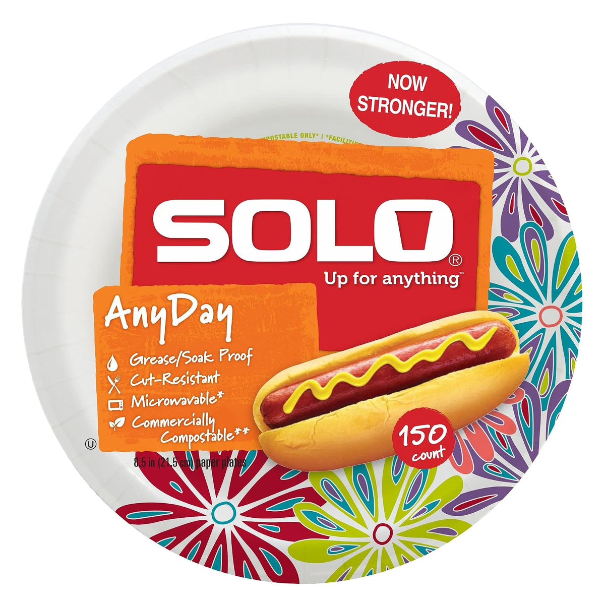 Solo AnyDay - Platos de papel de 8.5 pulgadas, paquete de 150 unidades