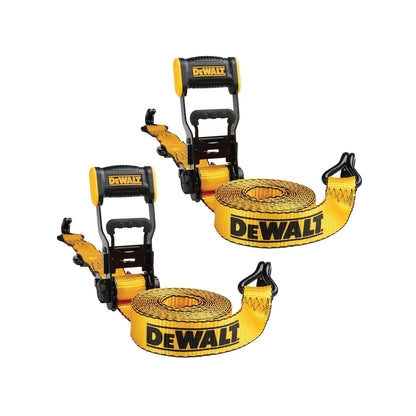 DEWALT Correas de Amarre de Trinquete 1.25" x 12 ft, 1800 LB - Transporte de carga pesada (paquete de 2)