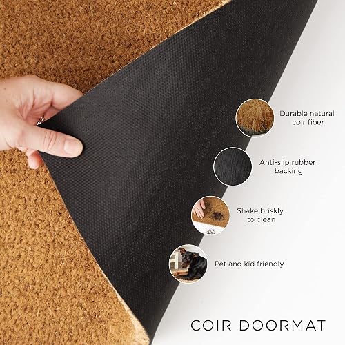 DII Natural Coir Fiber, 18x30" Entry Way Outdoor Door Mat with Non Slip Backing - For the Birds