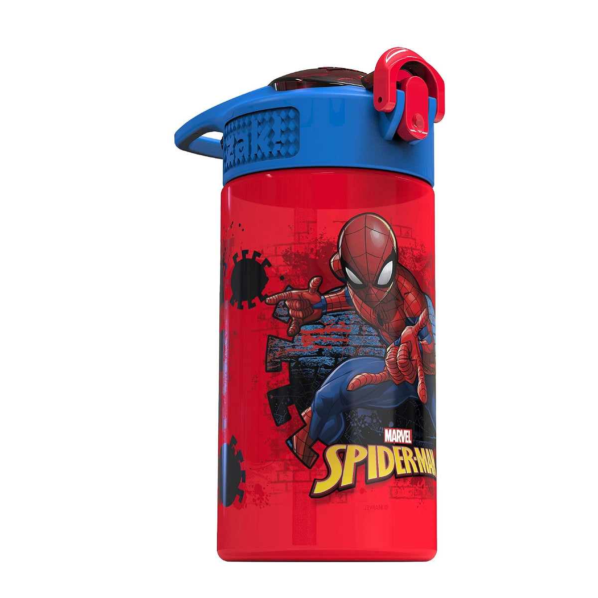 Zak Designs Marvel Comics - Recipiente de sándwich reutilizable, diseño de Spider-Man, Botella de agua, Hombre araña, 16 onzas, 1