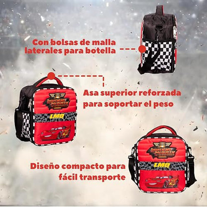 Ruz Lonchera Infantil y Preescolar | Cars | 100% Poliéster Capacidad 3 Litros | Bolso Térmico Escolar para Niños con Asa y Cierre de Cremallera | Recomendado desde 3 años