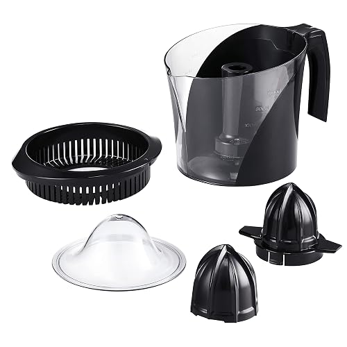 T-FAL Exprimidor de Jugo Power Press | 2 conos removibles y una jarra de 1L, 40 W de potencia, una gran opción para hacer jugos, Negro. ZP200855