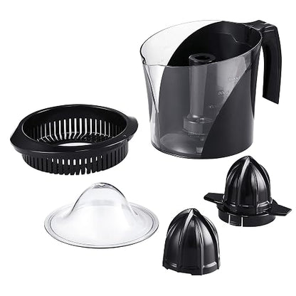 T-FAL Exprimidor de Jugo Power Press | 2 conos removibles y una jarra de 1L, 40 W de potencia, una gran opción para hacer jugos, Negro. ZP200855