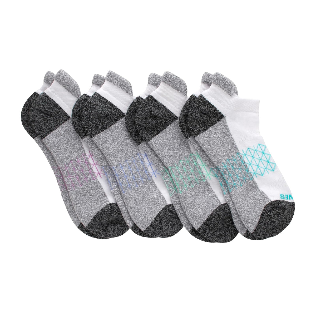 Hanes Cushioned No Show Tab Socks, Absolute Active No Show Socks for Women, 4-pairs Calcetines Mujer
