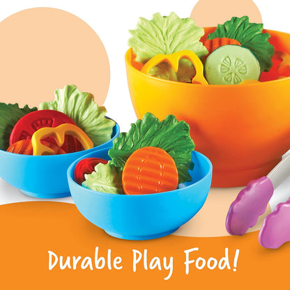 Learning Resources New Sprouts Garden Fresh Salad Set, Juguetes de Comida, Vegetales para Niños, Desarrolla Habilidades de Motricidad Fina, 38 Piezas, Edades 18+ Meses