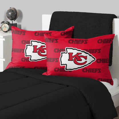 Foco NFL - Juego de 2 Fundas de Almohada estándar con Logotipo Grande del Equipo