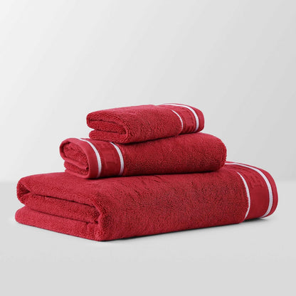 Tommy Hilfiger - Juego de Toallas de baño, algodón Suave y Absorbente, de Secado rápido y construcción Cero torsión, diseño Moderno (Rojo heredado, 6 Piezas)