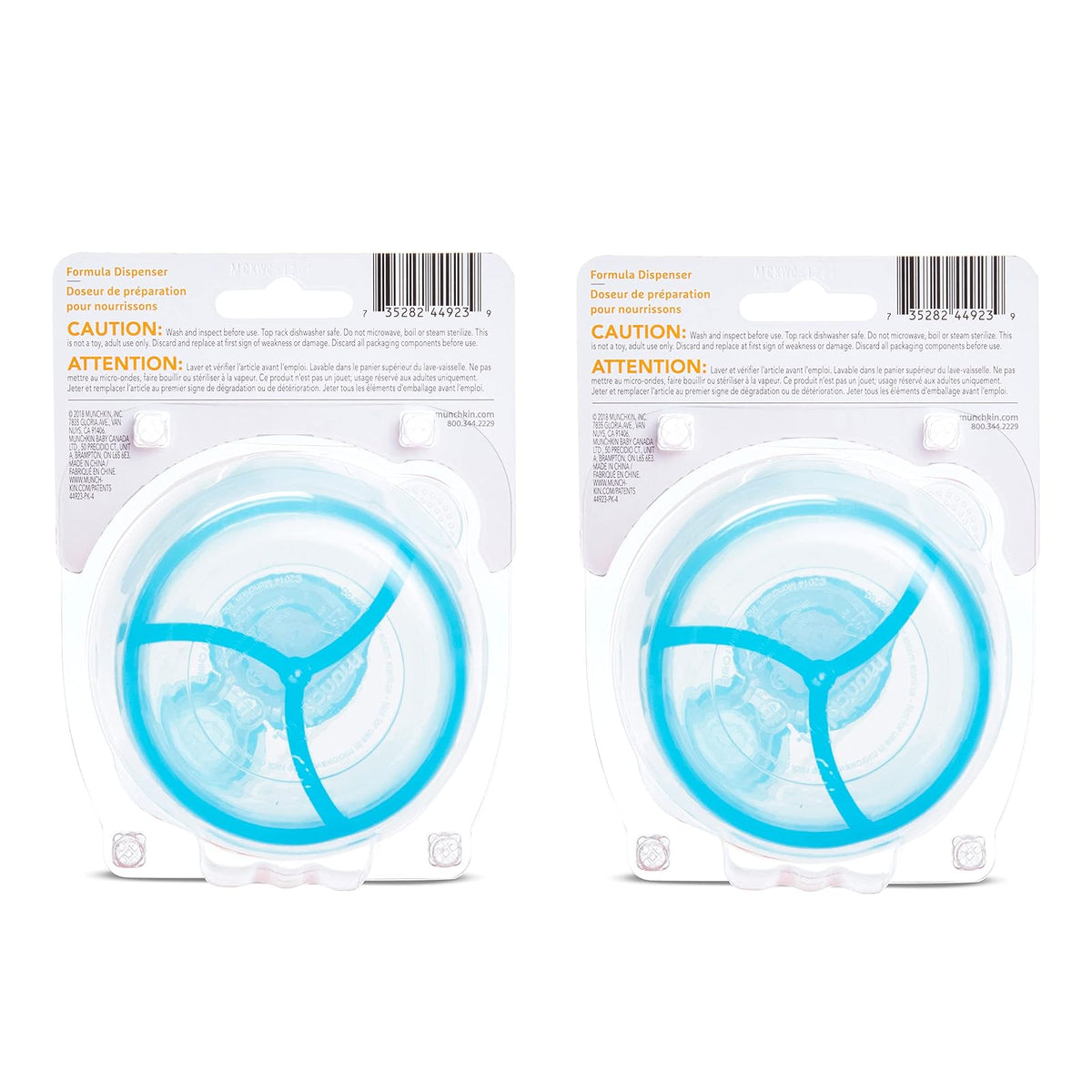 Munchkin® - Dispensador de fórmula sin BPA, 3 secciones de 9 onzas, azul, paquete de 2
