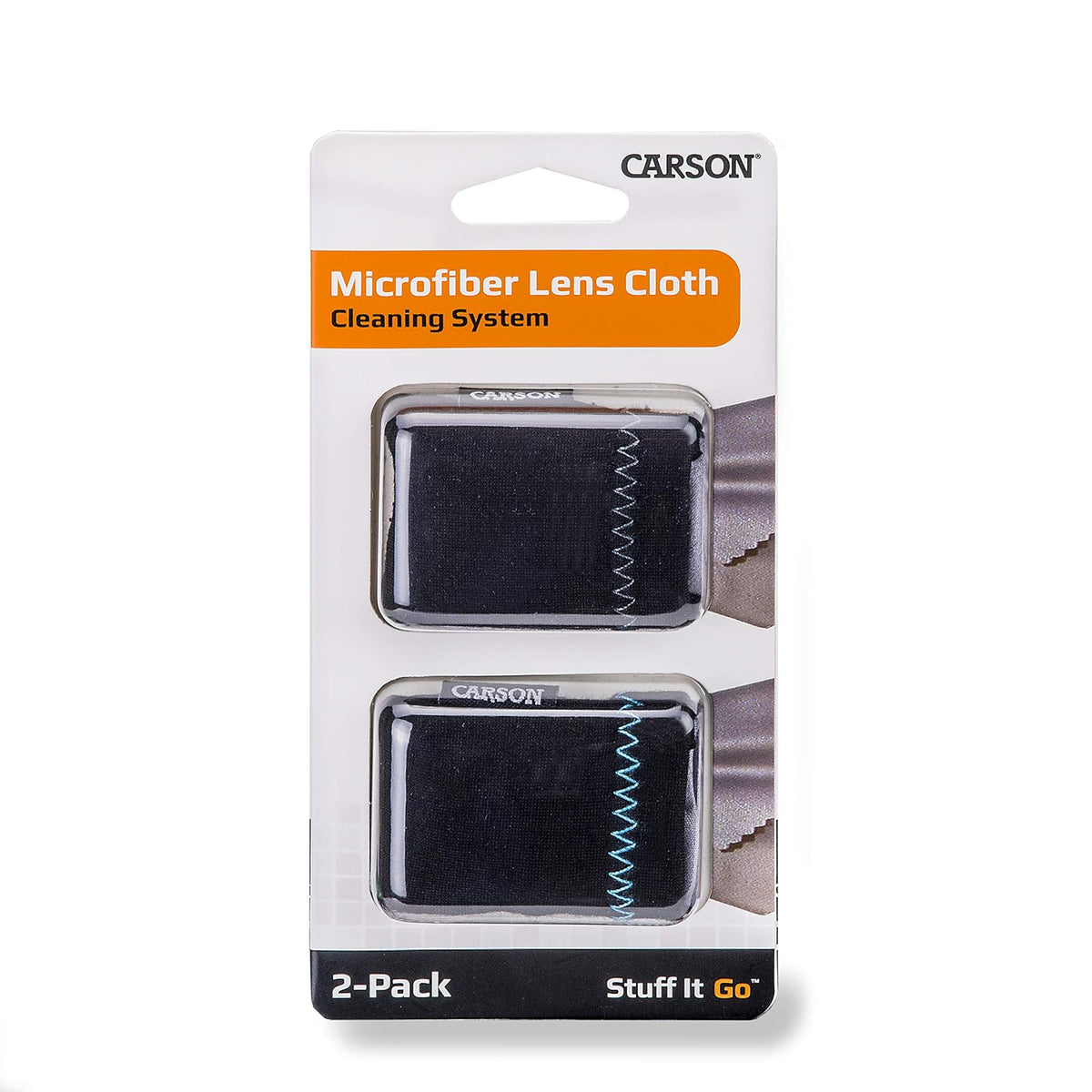 Carson Stuff-It Go Sistema de Limpieza de Lentes de Microfibra – Paquete de 2 (SN-10AM)