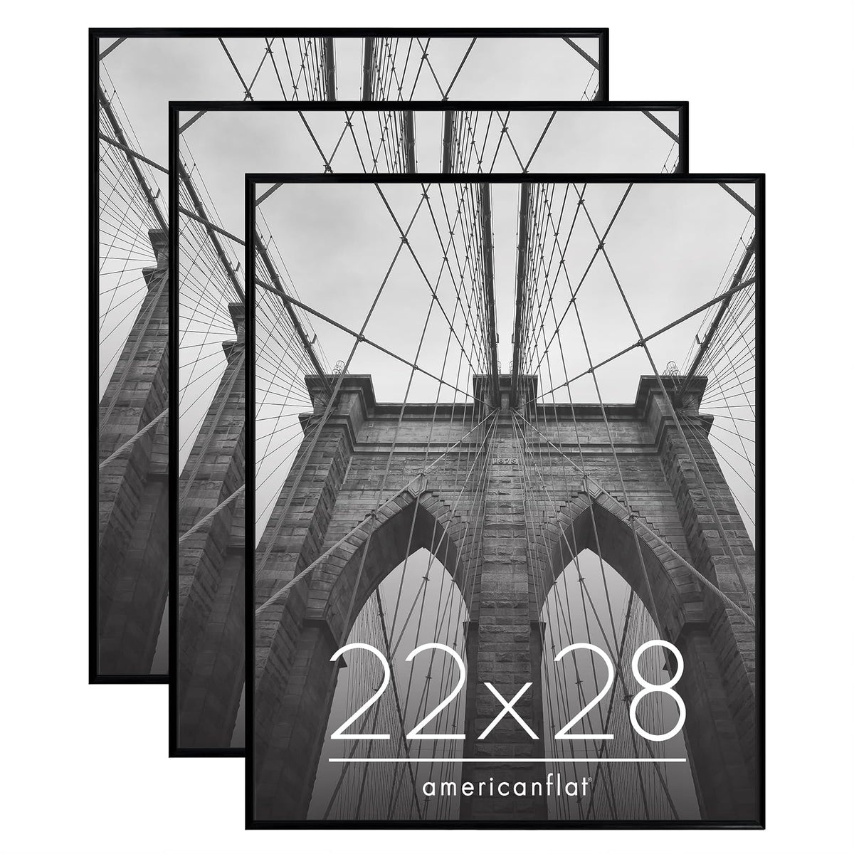 Americanflat Marco de Póster 24x36 Pulgadas Set de 3 - 55,88 x 71,12 cm (22 x 28 pulg.)