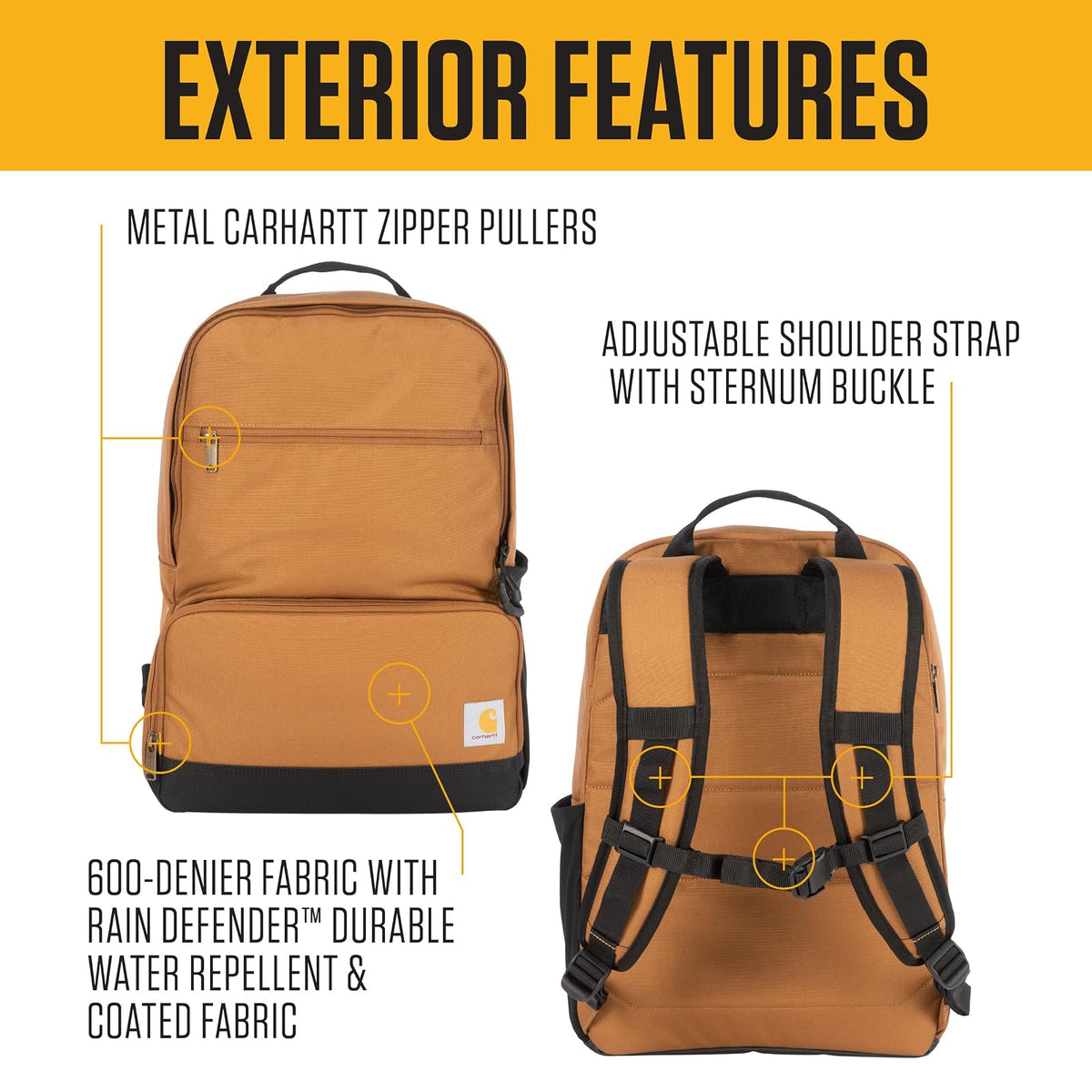 Carhartt Insulated Two Compartment Cooler Backpack, Durable Water Resistant W/Adjustable Shoulder Straps for Camping, Beach & Travel
