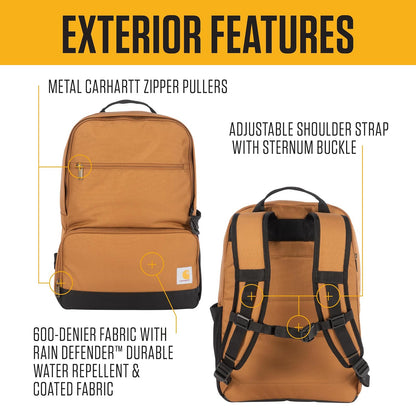 Carhartt Insulated Two Compartment Cooler Backpack, Durable Water Resistant W/Adjustable Shoulder Straps for Camping, Beach & Travel