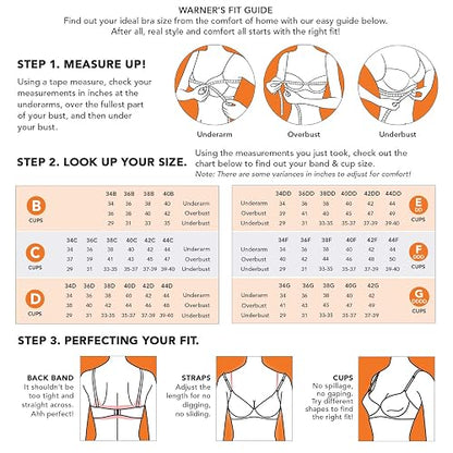 Warner'S - Brasier sin Hilos para Mujer de Talla Grande Simply Perfect para Alisar Las Axilas