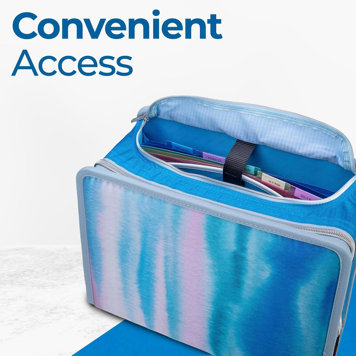 Case-It Mighty Carpeta Escolar con Anillos de 3 Pulgadas | 5 sujetos, 600 hojas, expandible, múltiples bolsillos, cierre, material ripstop