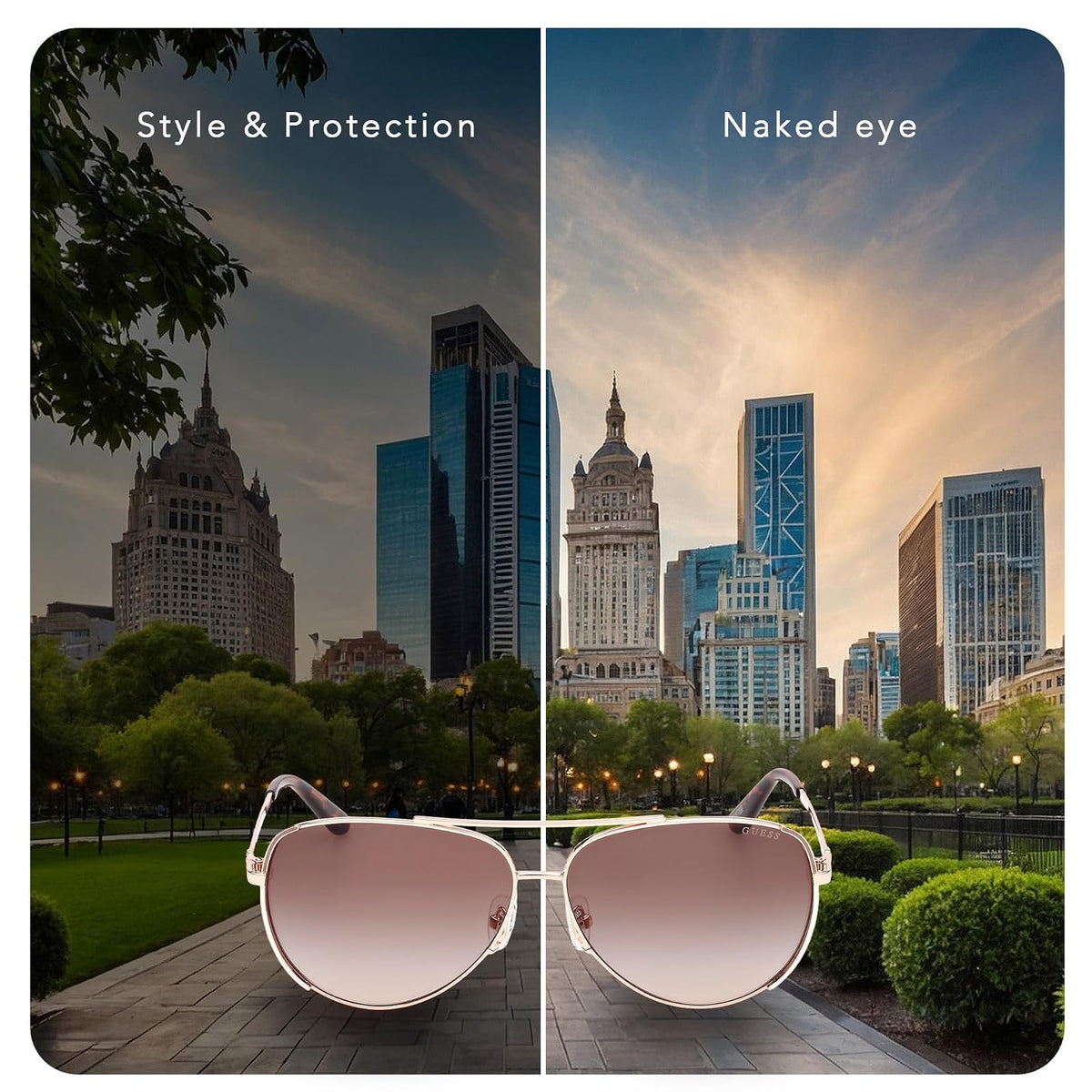 Guess Lentes de Sol GU00108 para Mujer, Color Blanco con Armazón Metálico y Micas Humo Degradado con Protección UV Nivel 1