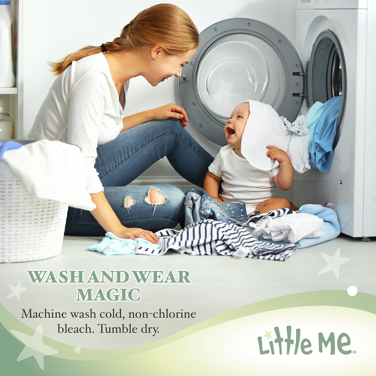 Mameluco Little Me LBQ04548N | Manga larga, etiqueta sin arañazos, artículos esenciales para bebés, ropa de dormir de una sola pieza