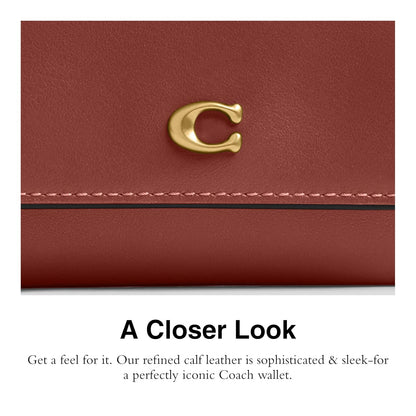 Coach Essential - Funda para tarjetas con solapa, B4/Merlot