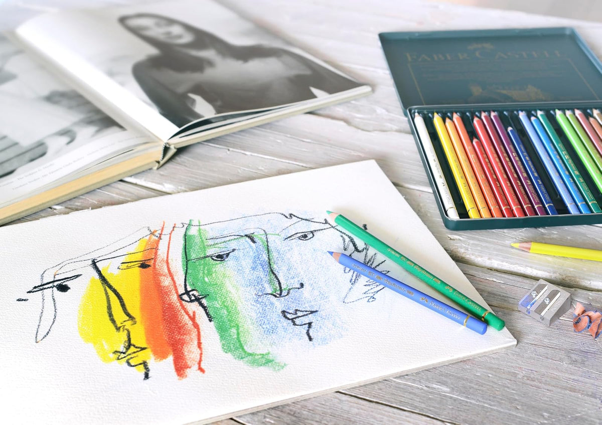 Faber-Castell Polychromos Profesionales para Arte con 24 distintos Colores, set colores de calidad profesional, diseñado para ofrecer a los artistas y aficionados una herramienta de dibujo excepcional