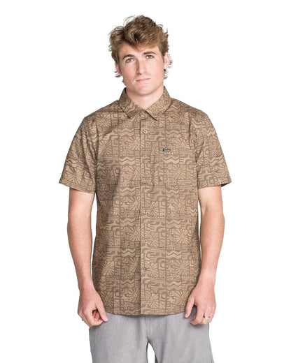 Volcom - Camisa Tejida de Manga Corta - XL - Caqui