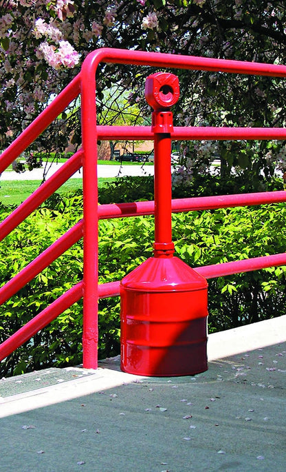 Justrite 26811R - Recipiente de acero resistente para cigarrillos, capacidad de 5 galones, 11-1/2 pulgadas de diámetro x 38-1/2 pulgadas de altura, rojo
