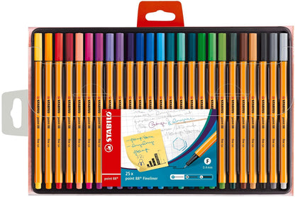 STABILO point 88, estuche con 25 rotuladores en colores surtidos