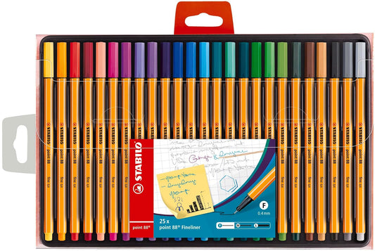 STABILO point 88, estuche con 25 rotuladores en colores surtidos