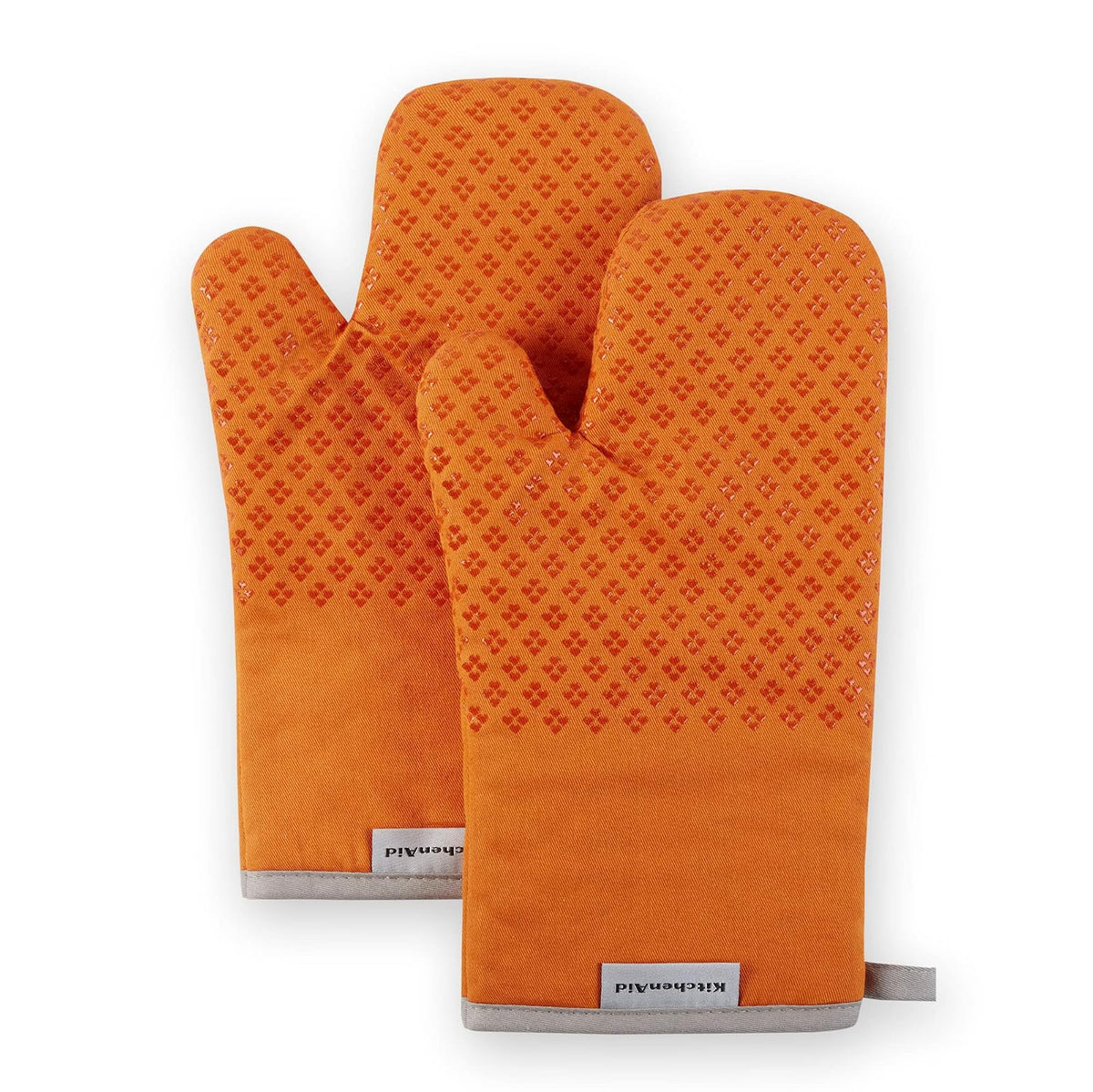 KitchenAid Manoplas de Horno Asteroide, 2 Piezas - 7"x12.5" - Naranja miel