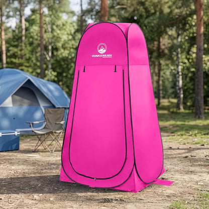 Wakeman Outdoor - Tienda de campaña de privacidad para Ducha, vestidor o Inodoro portátil con Bolsa de Transporte para Camping, Playa o portón Trasero (Rosa)