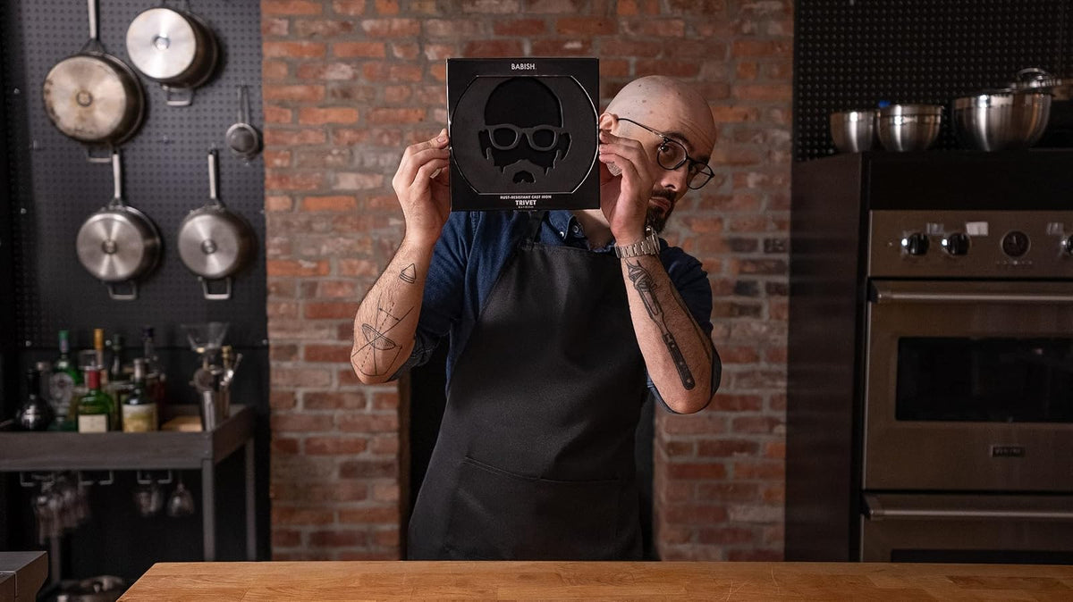 Babish Cookware - Salvamanteles de Hierro Fundido, 8 Pulgadas, Cara preestablecida