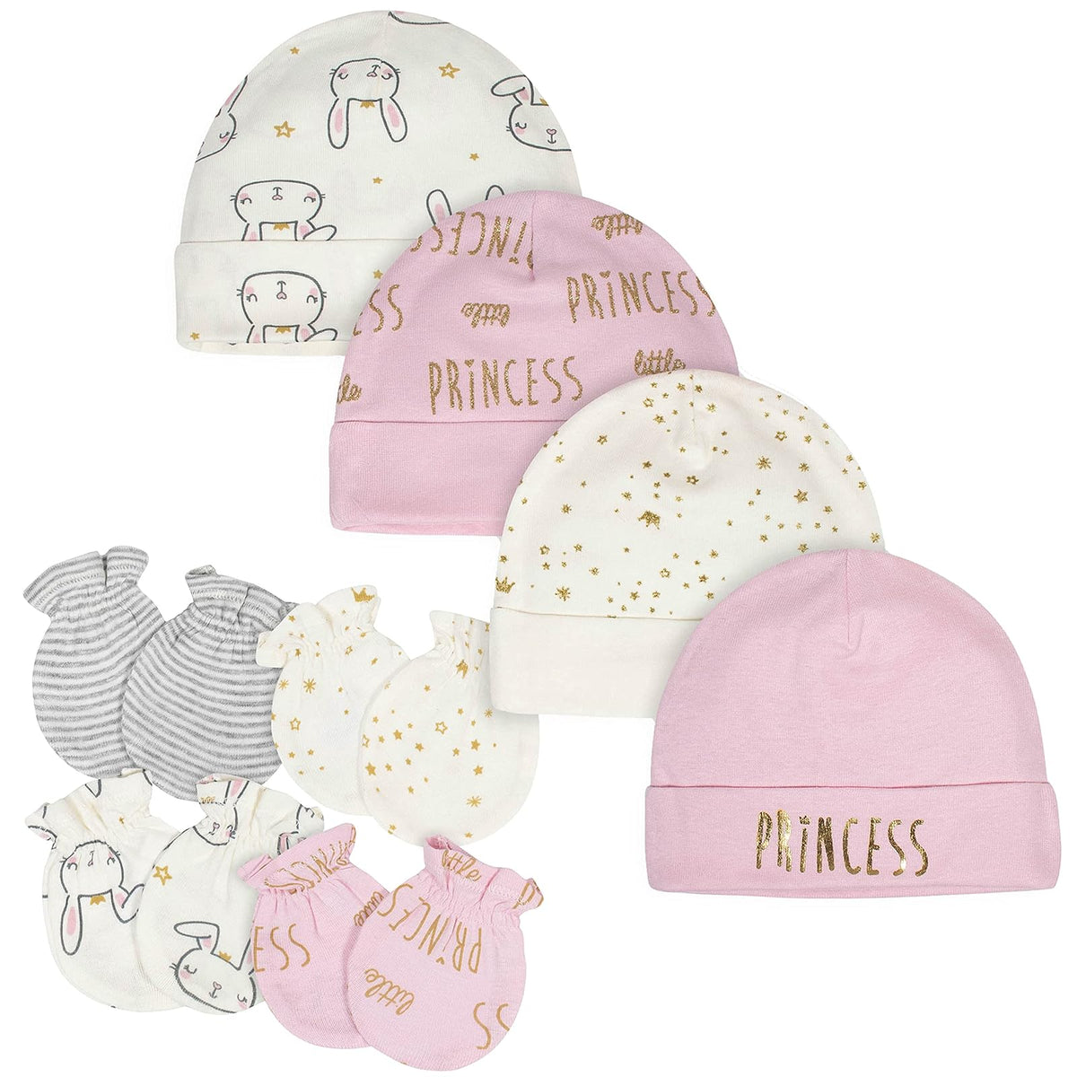 Gerber Juegos de gorro y manoplas de 8 piezas y 9 piezas Manoplas para Bebé-Niñas