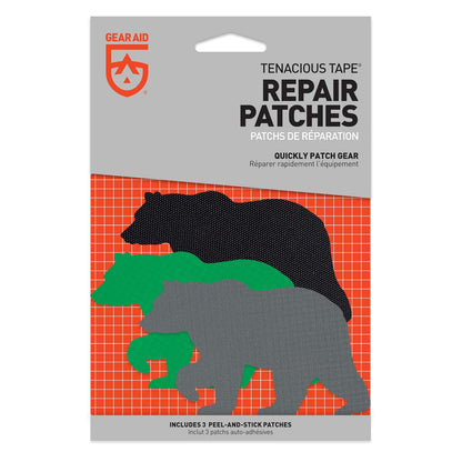 Gear Aid - Parches de reparación de Cinta Tenace, Parches de Nailon precortados para Reparar rasgaduras, Agujeros y desgarros en Chaquetas, Abrigos Acolchados, Mochilas, Sacos de Dormir y Equipo al