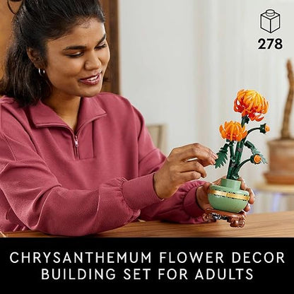 LEGO® Icons Crisantemo Colección Botanical Flores Orientales - Set de Construcción Creativa para Adultos, Ideal como Regalo para Ocasiones Especiales 10368