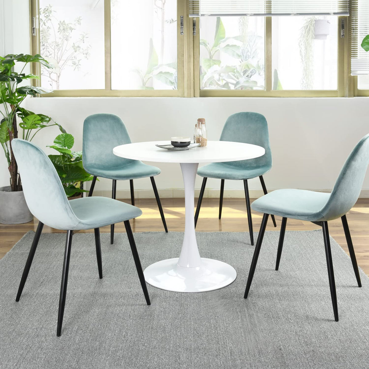 COKOS Mesa Redonda Diseño Minimalista Elegante Blanco