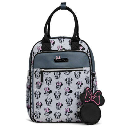 Disney - Mochila para pañales con cambiador - Bolsa de bebé de nailon de 16 pulgadas, Mickey Mouse, Minnie Mouse, Stitch y Winnie the Pooh