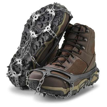 Yaktrax Adventure Grip - Dispositivo de tracción de Invierno Duradero con Puntas de Acero Inoxidable para Hielo y Nieve, Parte Superior de Goma termoplástica Flexible, se Adapta a Varios Calzados,