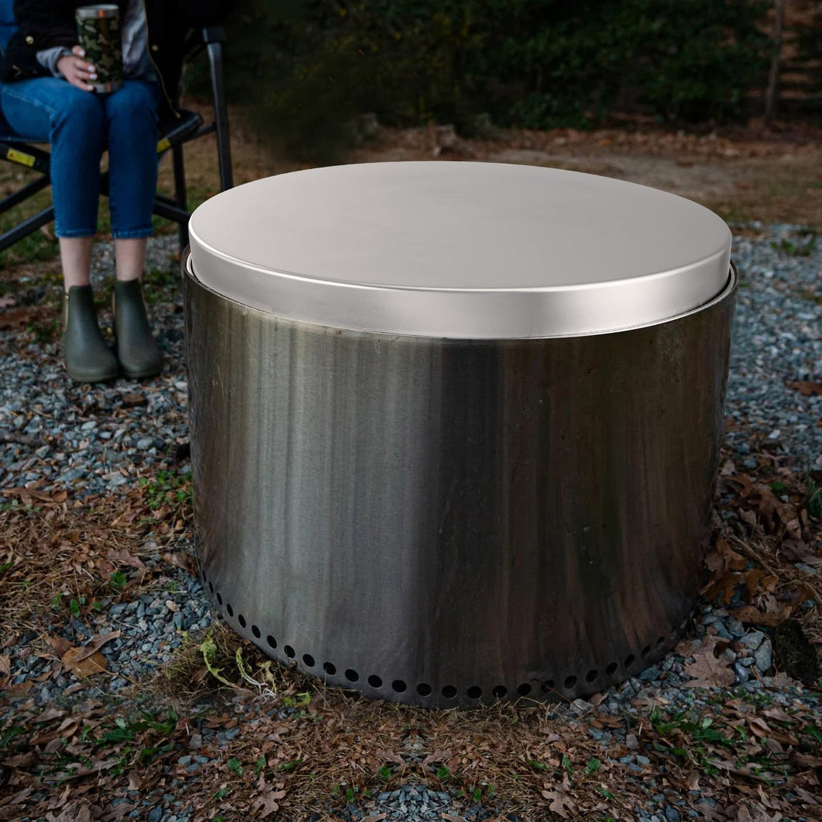 VEVOR Parachispas para Brasero 508 mm Alambrera de Brasero de Acero Inoxidable Placa Redonda Rejilla de Protección contra Chispas de Fuego Apertura Fácil con Accesorios para Hogueras, Jardín, Patio