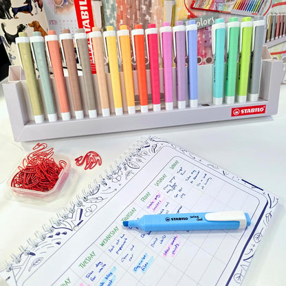 STABILO swing cool Nature COLORS - Set de escritorio con 18 Marcatextos
