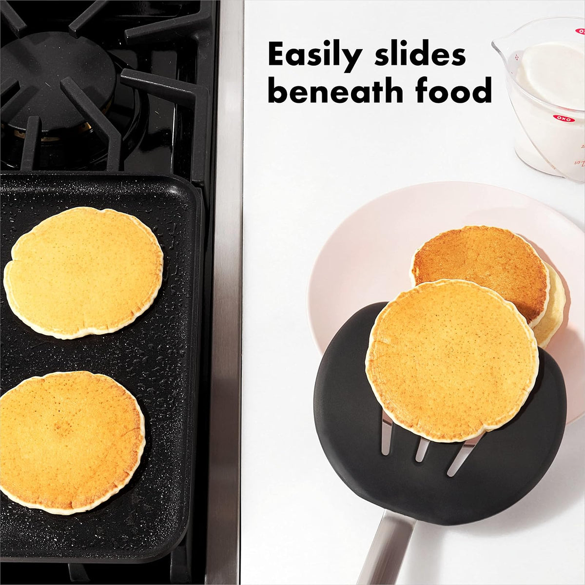 Oxo 1071533 Good Grips Silicone Flexible Pancake Turner/Spatula, Black,, Negro