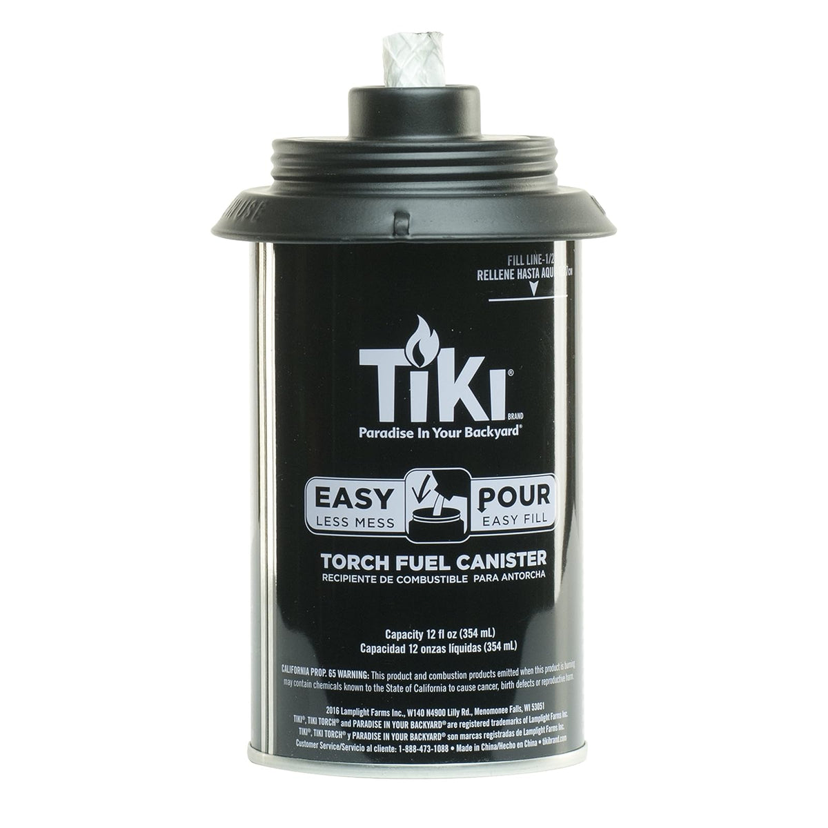 TIKI Recipientes de Repuesto para Antorcha de Metal, Recargables, 12 Onzas, Pack de 4
