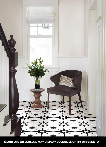 FloorPops FP2948 Altair - Azulejos para despegar y pegar, color negro