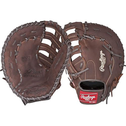 Rawlings | Guante de béisbol Preferido para Jugadores de Primera Base, Tiro para Mano Izquierda, 12.5 Pulgadas, Banda Doble de Barra de un Solo Poste