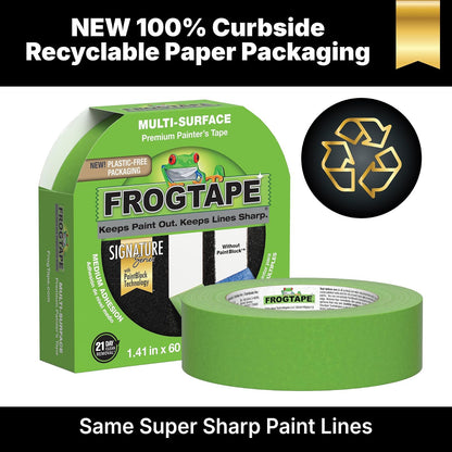 FrogTape Cinta Adhesiva de Multi-Superficie para Pintar, Verde, 1.41-Inch x 60-Yard Roll, Verde