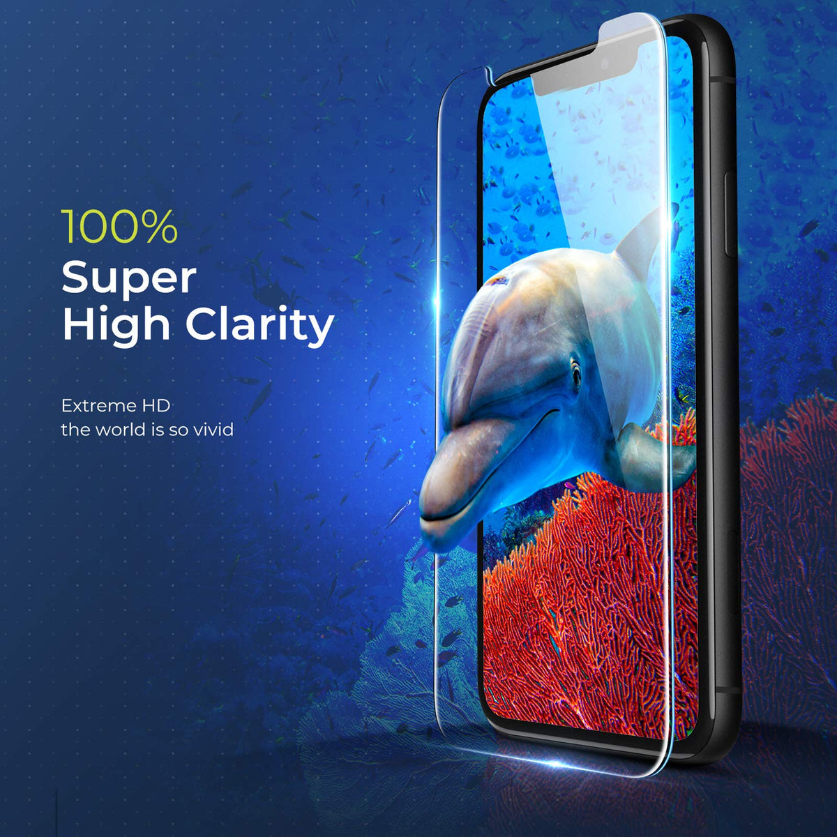 ORIbox - Protector de visualización de vidrio para iPhone 11 Pro y iPhone X/Xs, 3 paquetes de protectores de visualización de vidrio templado HD antiarañazos