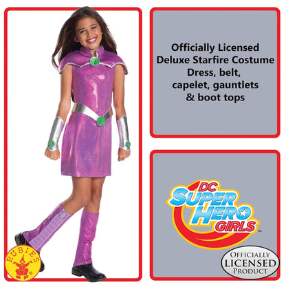 Rubie'S Disfraz de superhéroe DC Deluxe Starfire para niña, Talla M