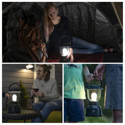 Enbrighten Linterna LED 11016, funciona con pilas, acabado blanco brillante, 500 lúmenes, 180 horas de tiempo de funcionamiento, 3 niveles de luz, ideal para exteriores, camping, huracán, tormenta, tornado y emergencia, verde | 4D