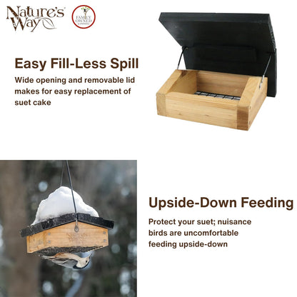 Nature's Way Bird Products CWF2 Cedar Suet Upside-Down - Alimentador para pájaros