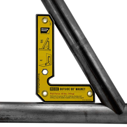 Ángulo cuadrado magnético, imanes interior/exterior, ángulo fijo, 90° (30°, 60°), fuerza de tracción de 40 libras, 6 pulgadas de longitud, cuadrado de soldadura, 6 pulgadas, MLD600, herramientas manuales fuertes